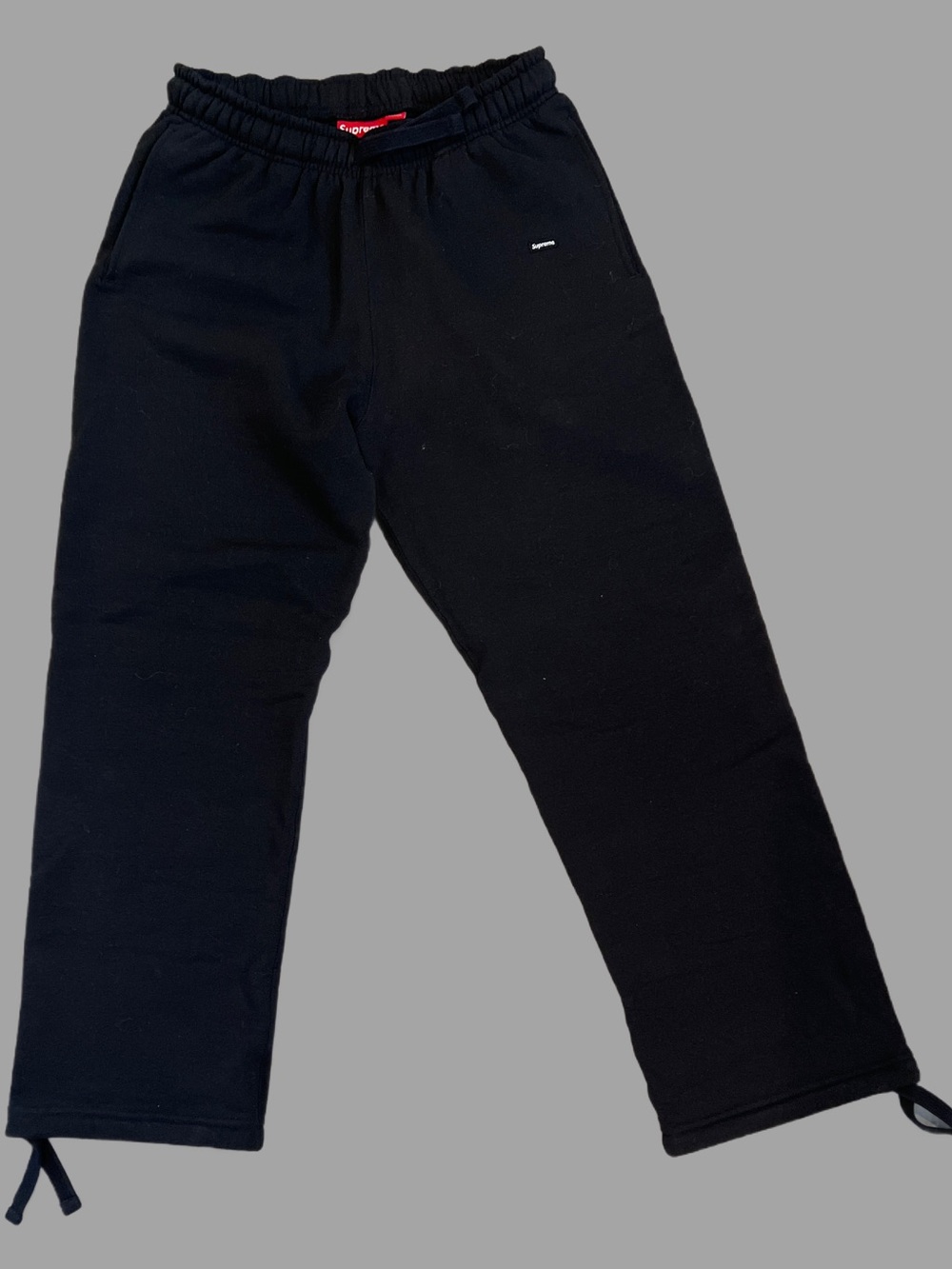 NWOT Supreme Black Mens Sweatpants with Drawstring Hems